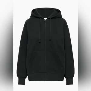 🌷Aritizia TNA Sweatfleece Cozy Fleece Boyfriend Fit Black Hoodie🌷size L